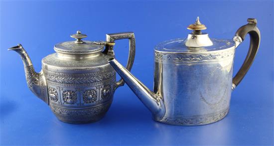 Silver teapots x 2